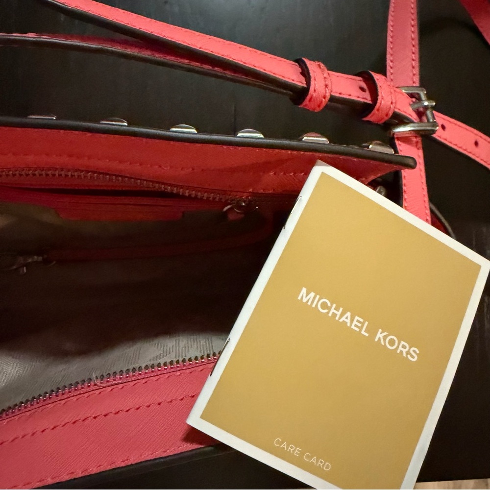 Michael Kors Coral Studded Crossbody Bag - Picture 2 of 2